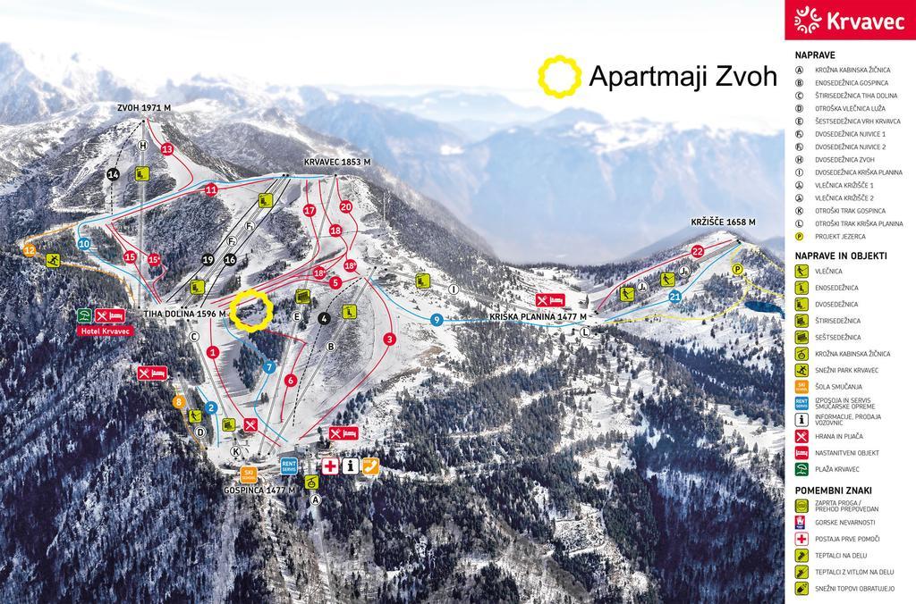 Apartments Zvoh, Krvavec, Ski-In, Ski-Out 서클리예나고렌스켐 외부 사진